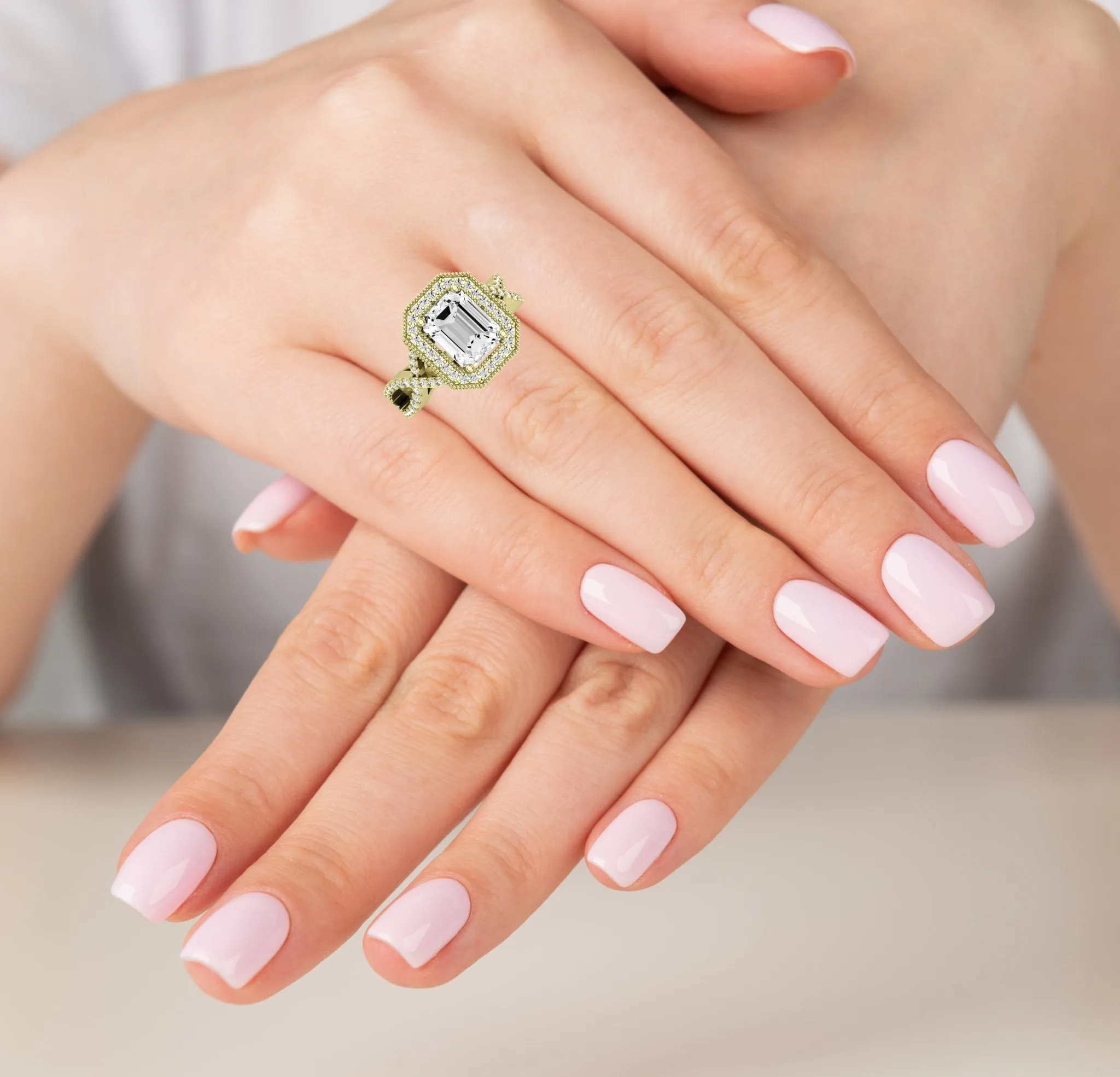 Clover - GIA Natural Emerald Diamond Engagement Ring