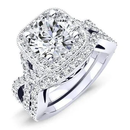 Clover - GIA Natural Round Diamond Bridal Set