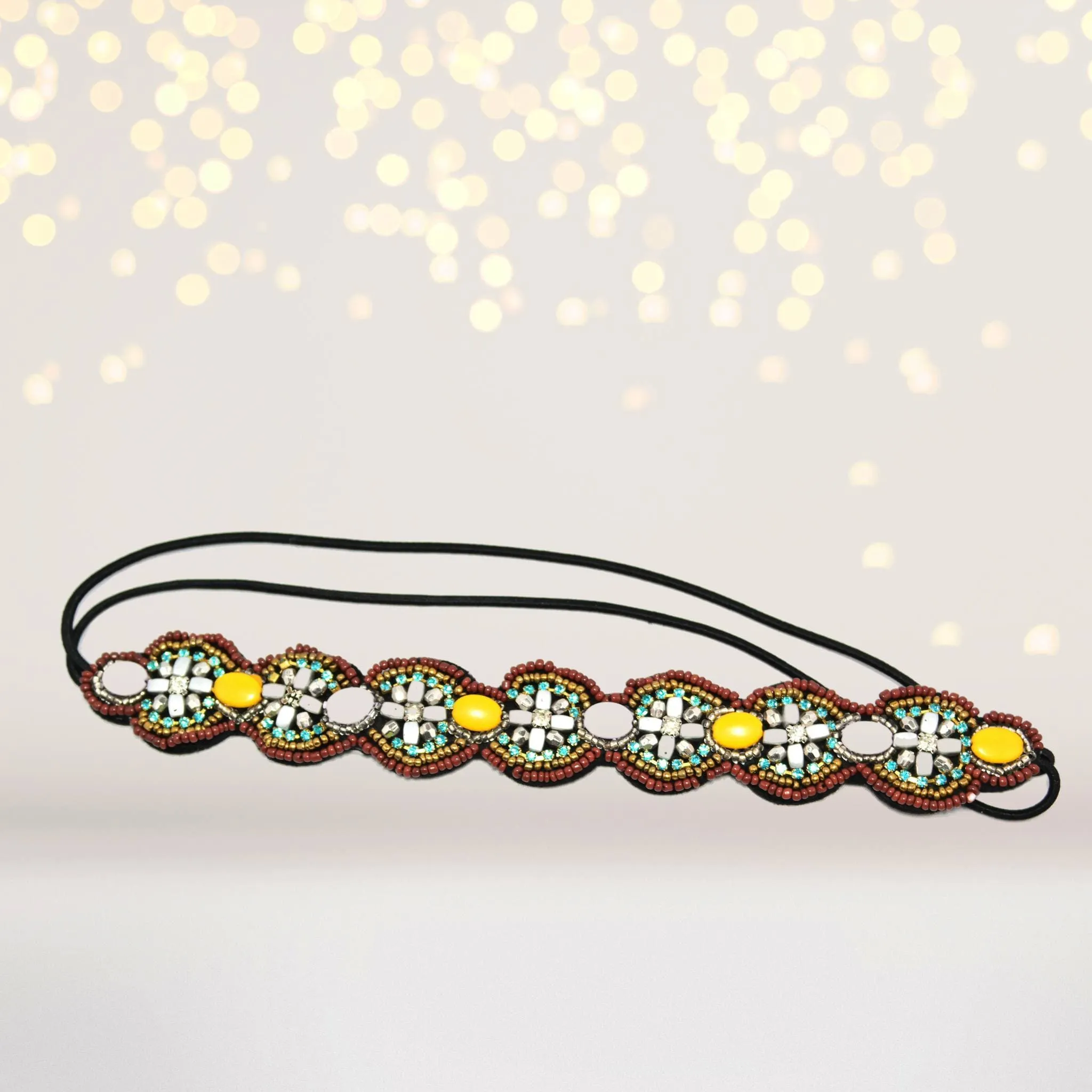 Colored Stone Beaded Bohemian Headband