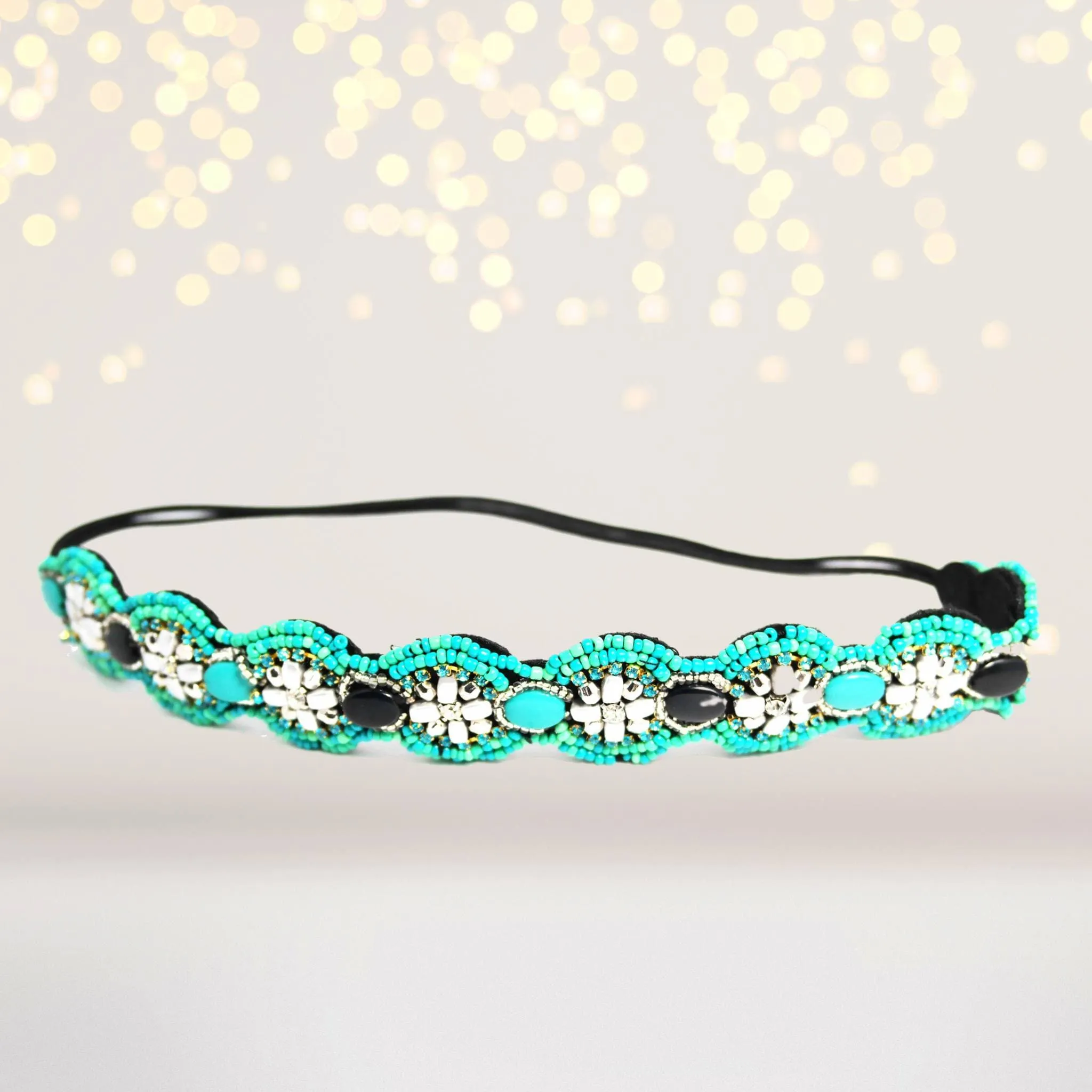Colored Stone Beaded Bohemian Headband