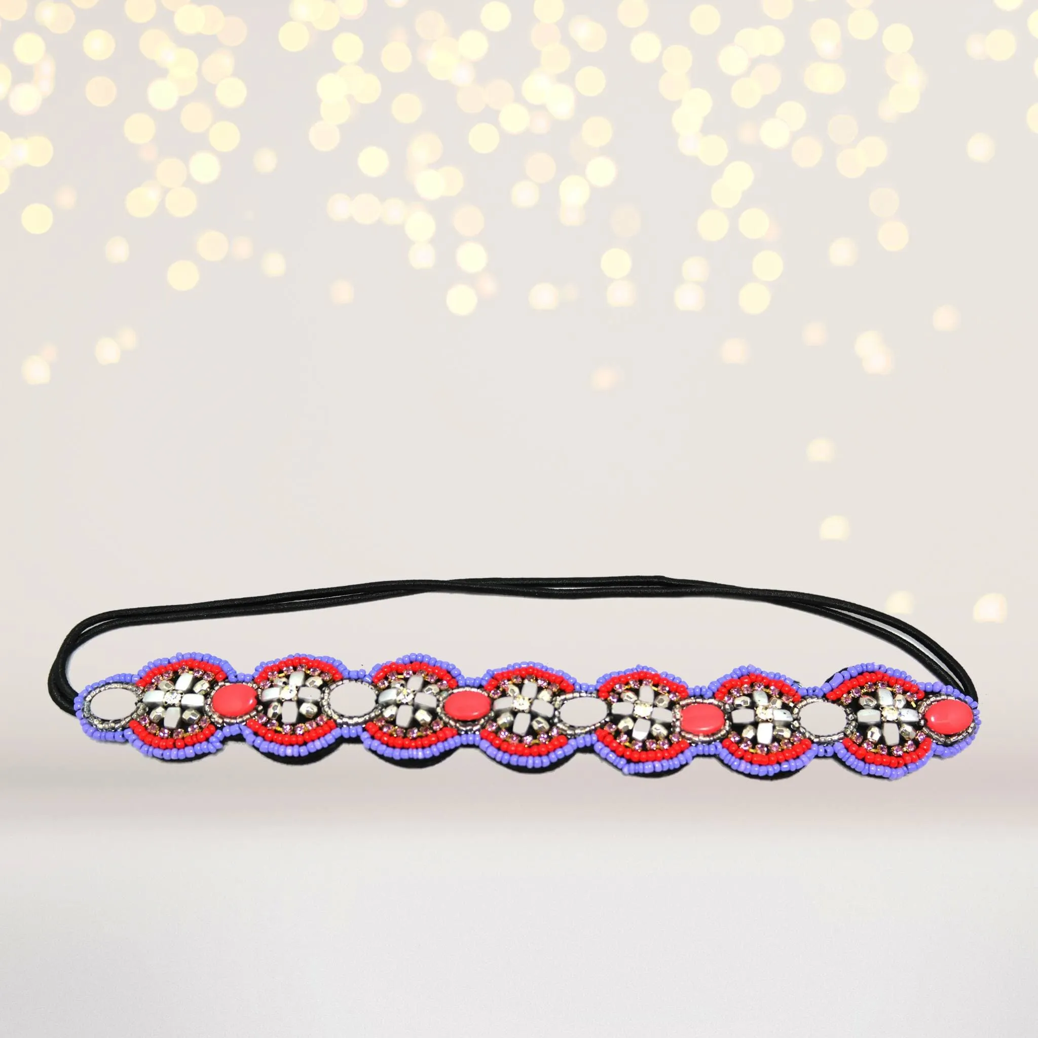 Colored Stone Beaded Bohemian Headband