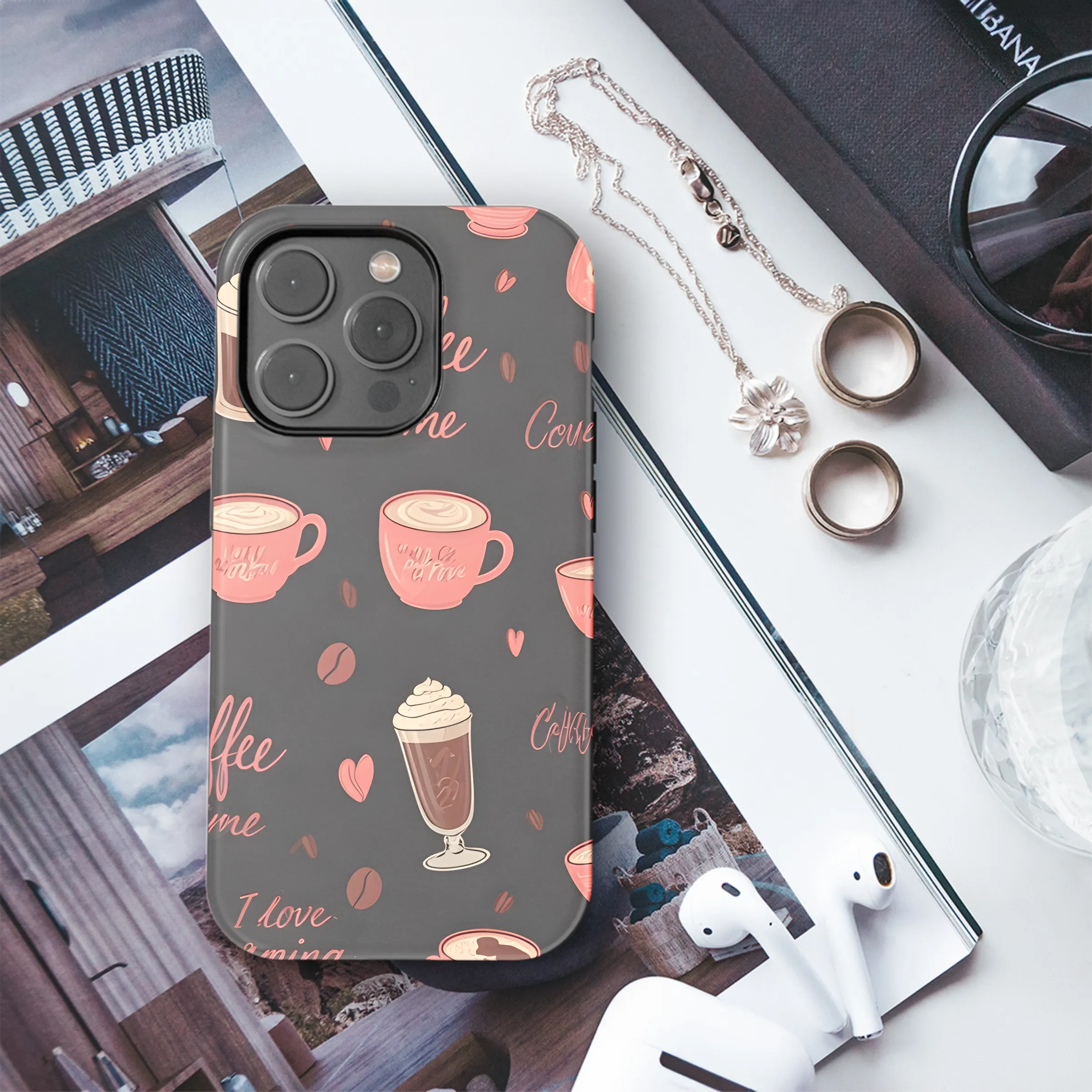 Cups shape line drawings Phone Case iPhone Samsung Cover Pixel 3424