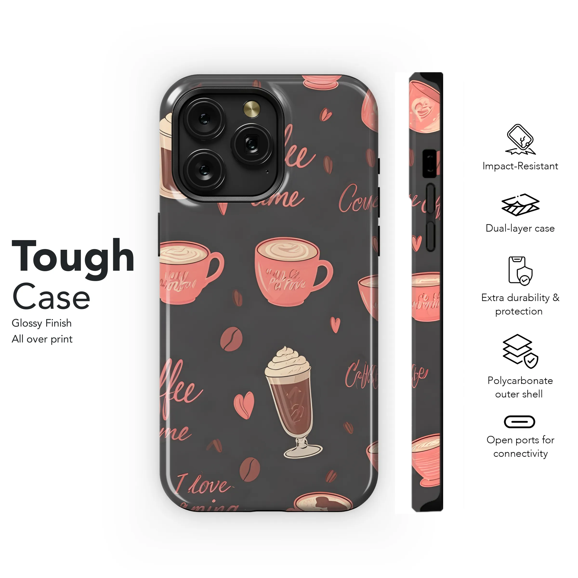 Cups shape line drawings Phone Case iPhone Samsung Cover Pixel 3424