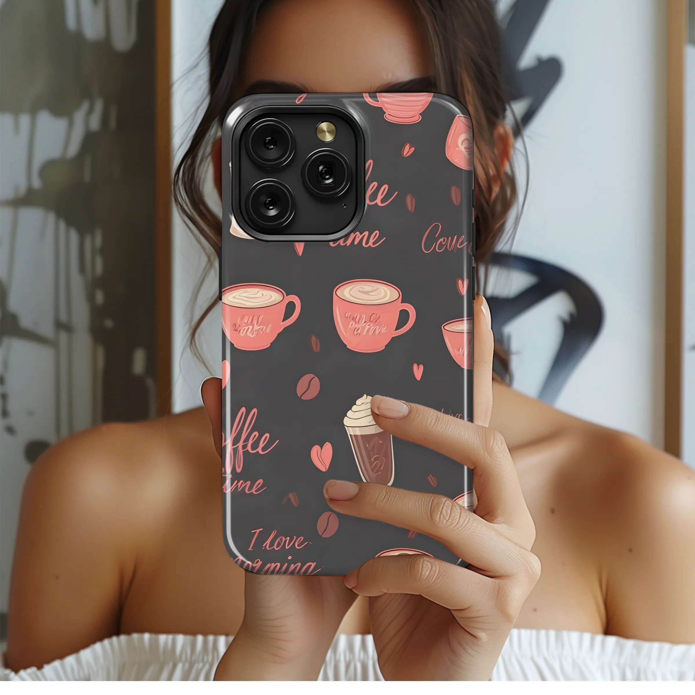 Cups shape line drawings Phone Case iPhone Samsung Cover Pixel 3424