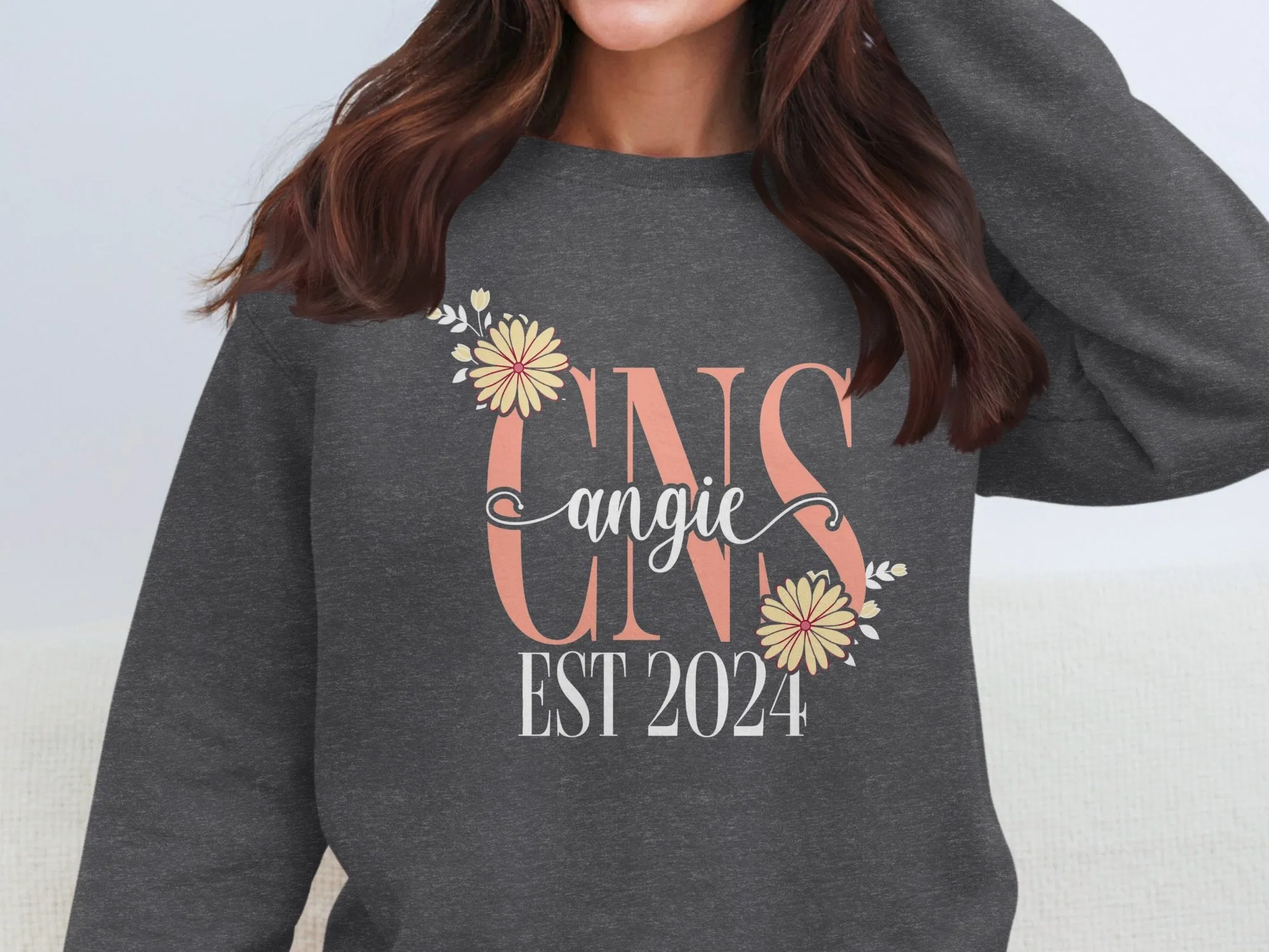 Custom Floral Monogram T-Shirt, Personalized Name and Date Tee, Unique Gift Idea for Her, Customizable Floral Design Shirt, EST 2024 Tee