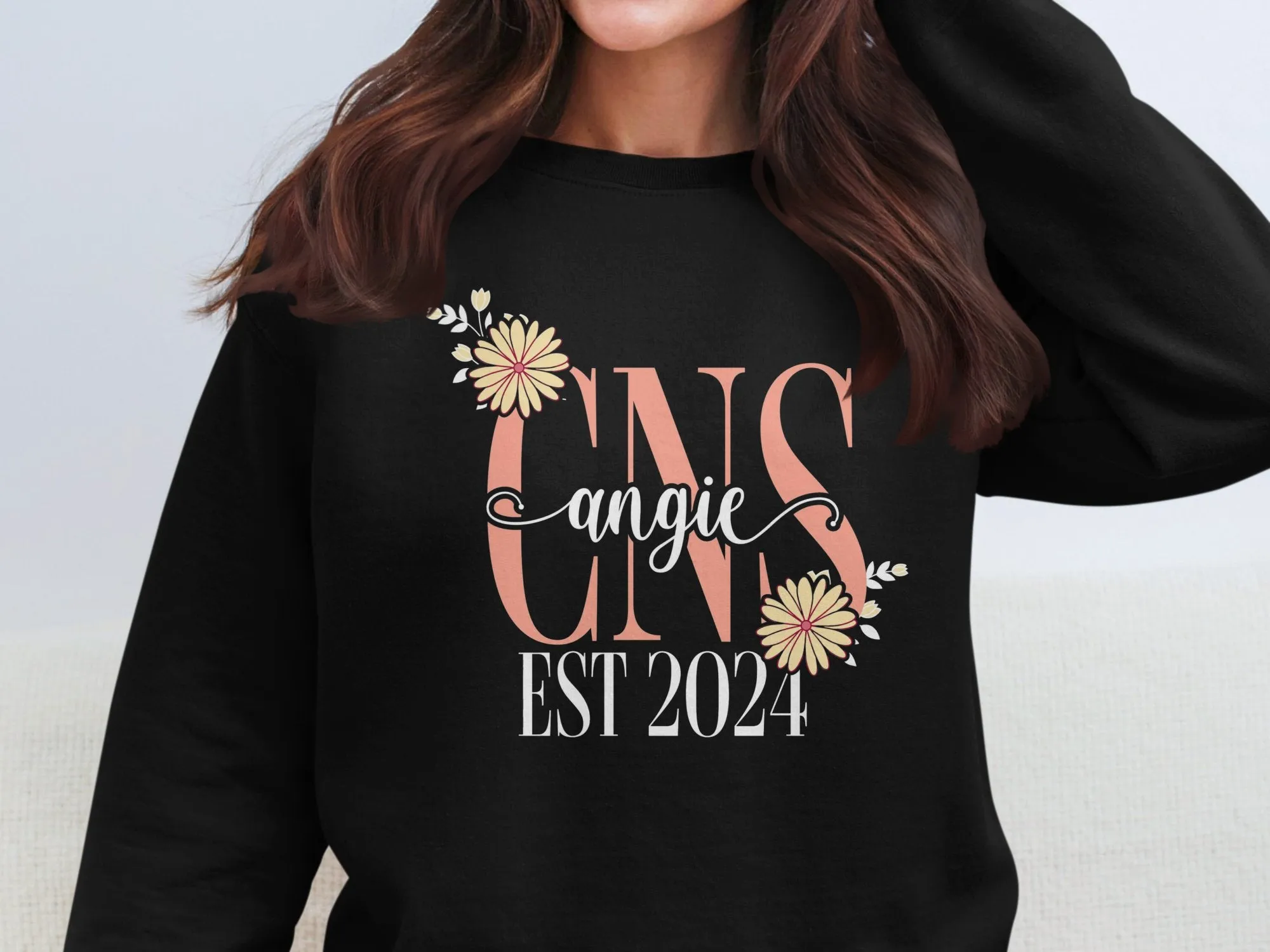 Custom Floral Monogram T-Shirt, Personalized Name and Date Tee, Unique Gift Idea for Her, Customizable Floral Design Shirt, EST 2024 Tee