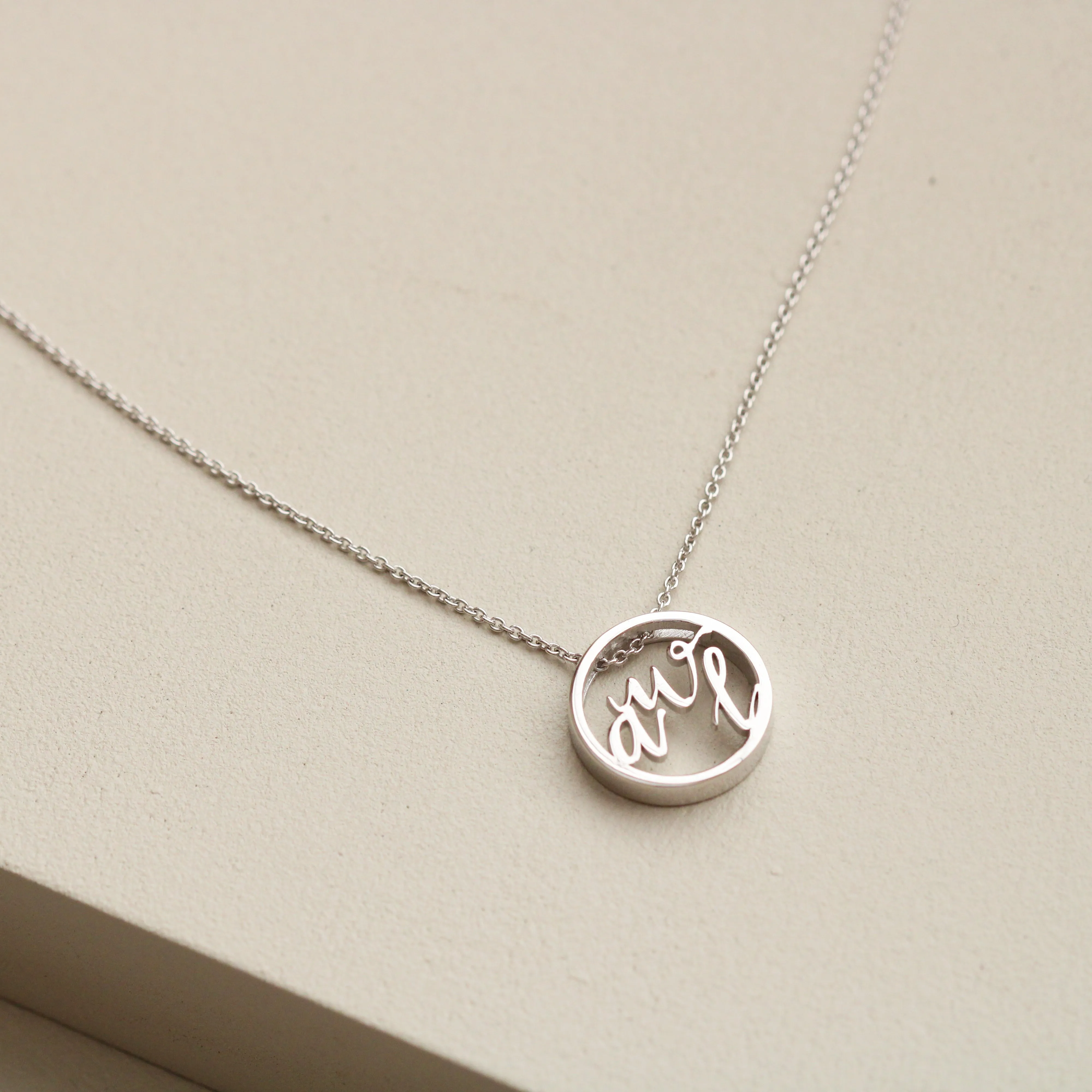 Custom Love Letter Monogram Disc Necklace