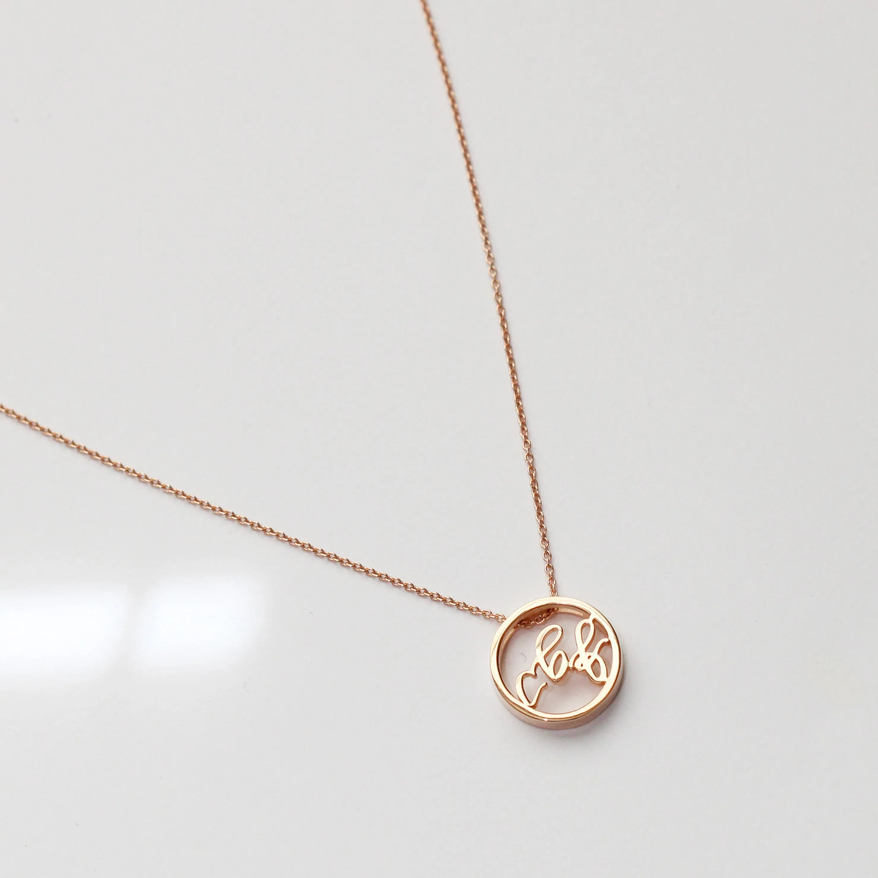 Custom Love Letter Monogram Disc Necklace