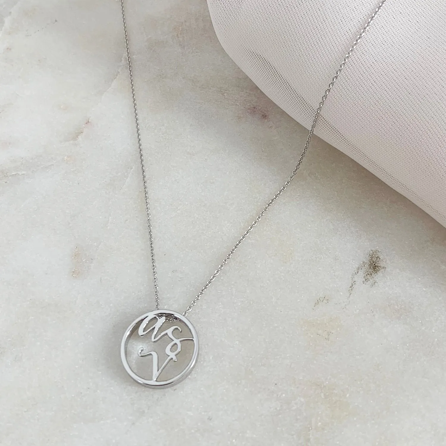 Custom Love Letter Monogram Disc Necklace