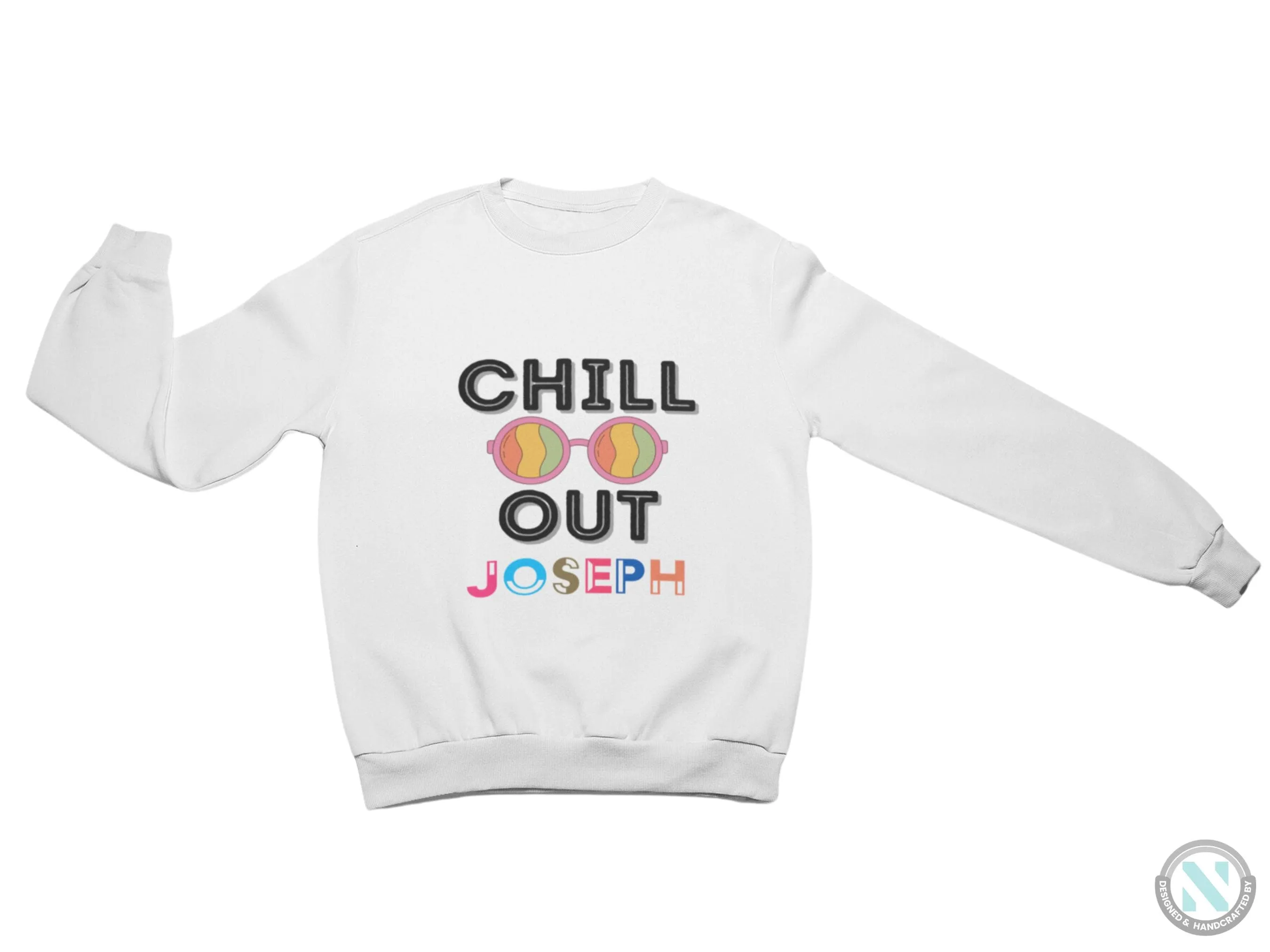 Custom Name Toddler Boys Long Sleeve Sweatshirt Chill Out Text