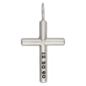 Custom Order Silver Date Cross Charm