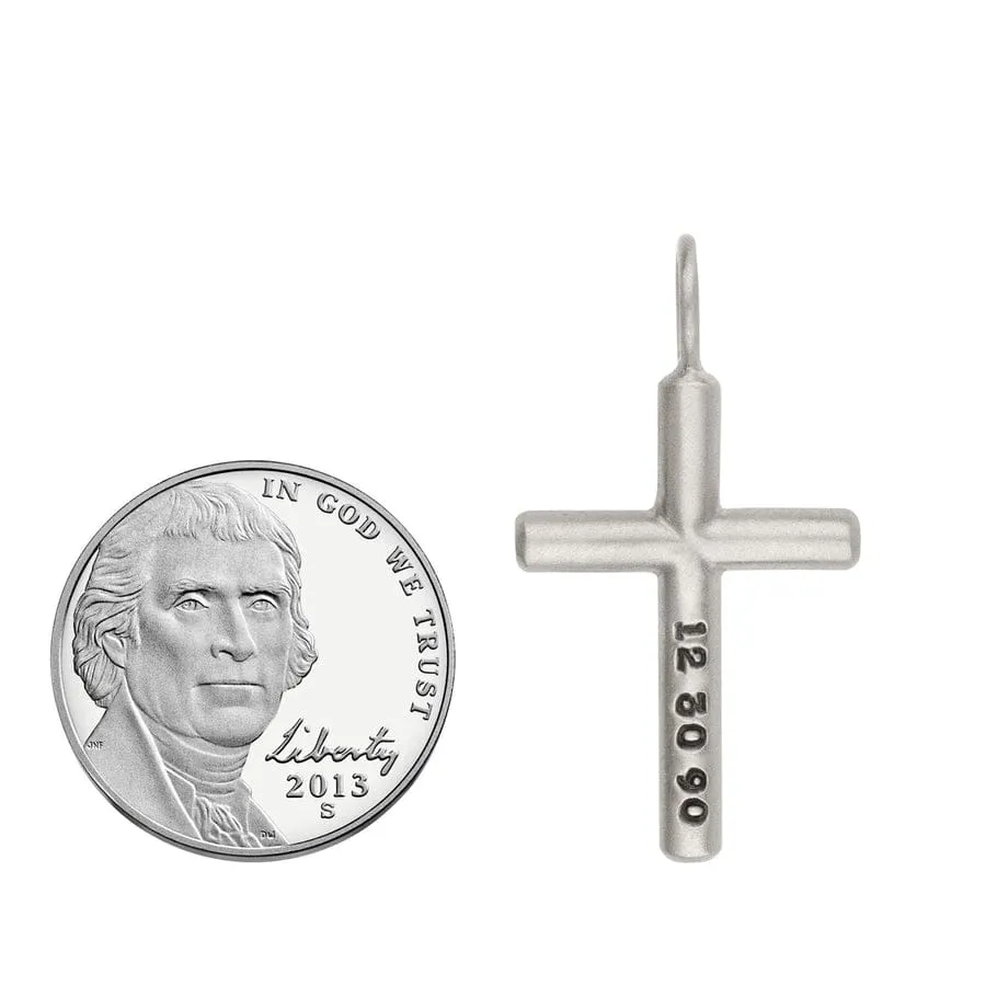 Custom Order Silver Date Cross Charm