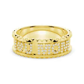 Custom Signature "I ♡ U MOM" Wedding Band
