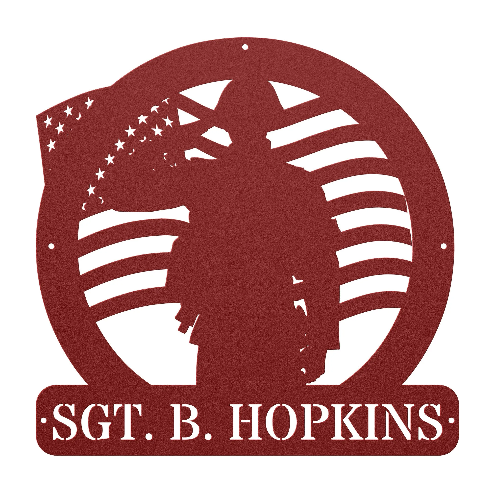 Custom Soldier Memorial Metal Sign