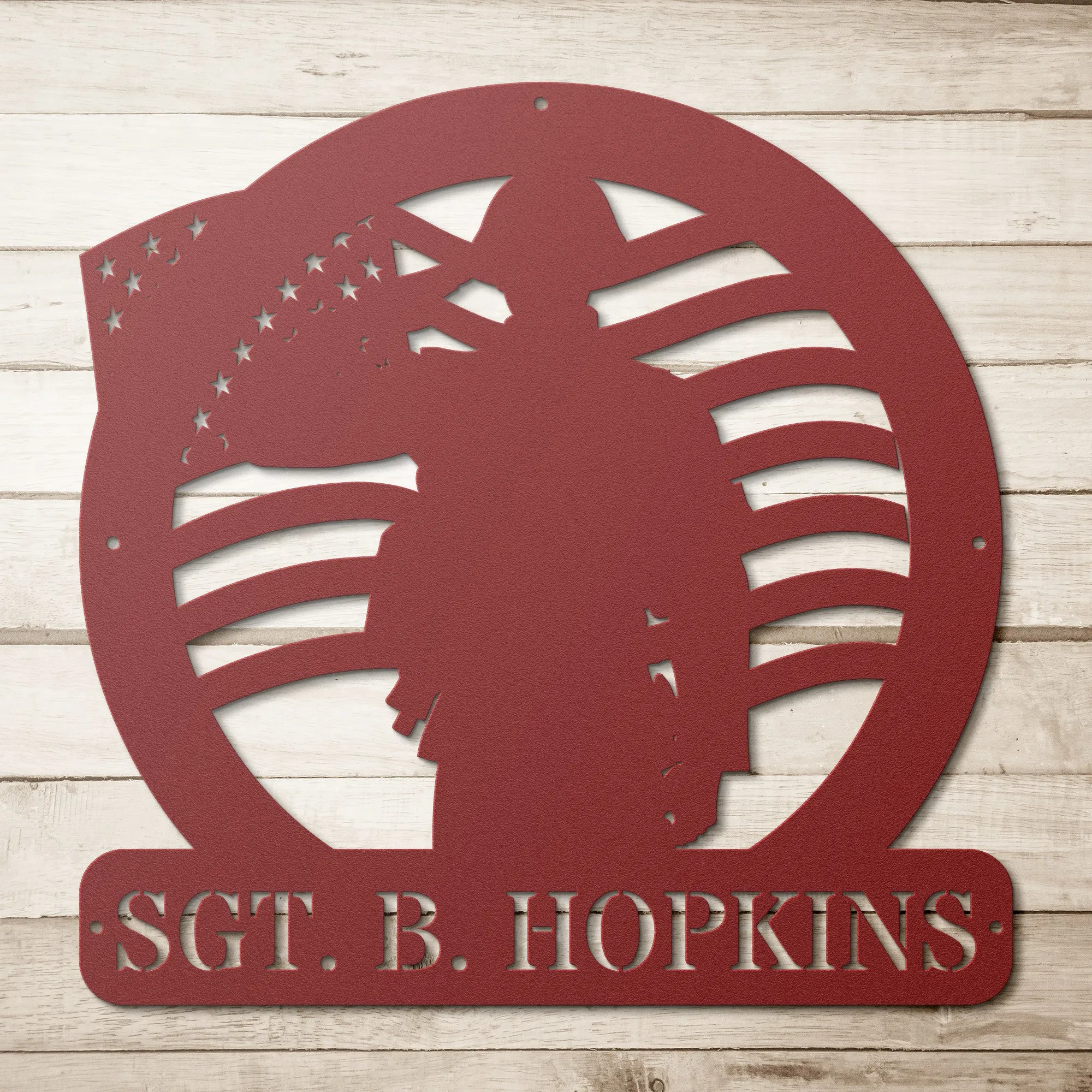 Custom Soldier Memorial Metal Sign