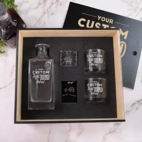 Custom Whiskey Decanter Gift Set, Design: CUSTOM