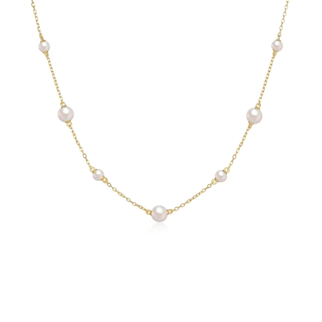 Delicate Pearl Golden Necklace