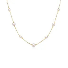 Delicate Pearl Golden Necklace