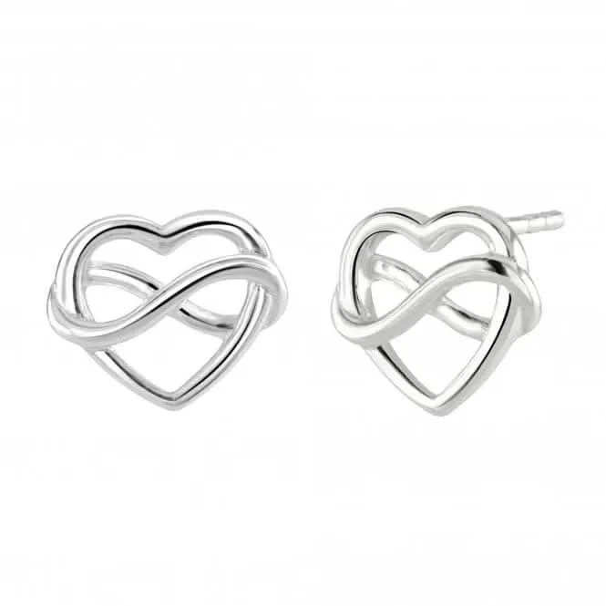 Dew Sterling Silver Heart and Infinity Earrings 4318HP028