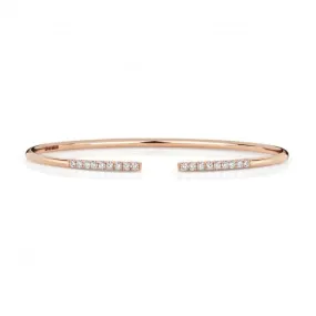Diamond Jewellery 18ct Rose Gold Diamond Bangle BDQ110R