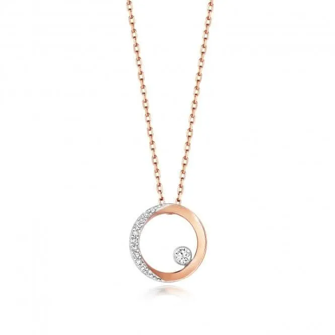 Diamond Jewellery 9ct Gold Diamond Circle Necklace ND124R