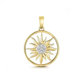 Diamond Jewellery 9ct Gold Diamond Sun Pendant PD185