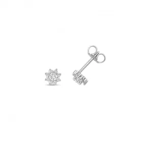 Diamond Jewellery 9ct White Gold Diamond Stud Earrings ED198W