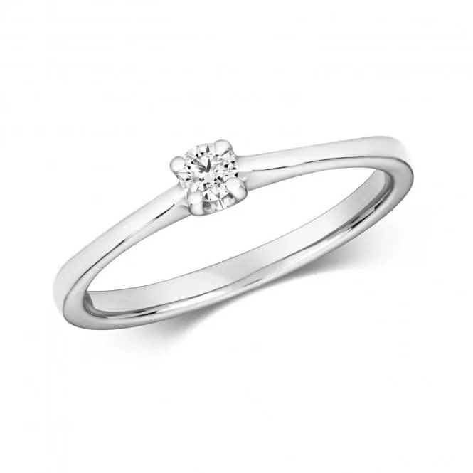 Diamond Jewellery 9K White Gold Solitaire Ring RD608W