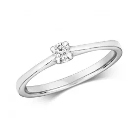 Diamond Jewellery 9K White Gold Solitaire Ring RD608W