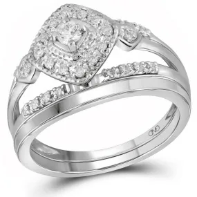 Eternal Love 10kt White Gold Diamond Wedding Ring Band Set