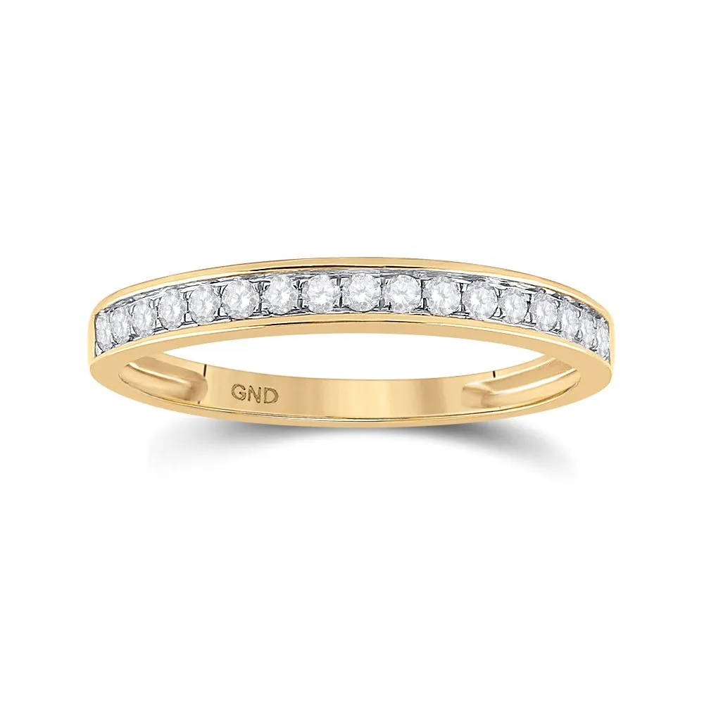 Eternal Love 10kt Yellow Gold Round Diamond Bridal Wedding Ring Band Set 1/2 Cttw