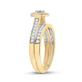 Eternal Love 10kt Yellow Gold Round Diamond Bridal Wedding Ring Band Set 1/2 Cttw