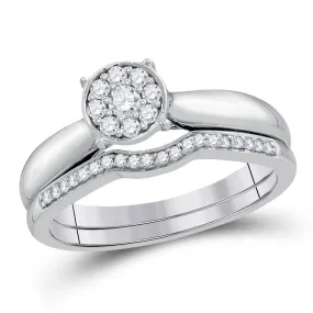 Eternal Radiance 10kt White Gold Diamond Bridal Wedding Ring Band Set