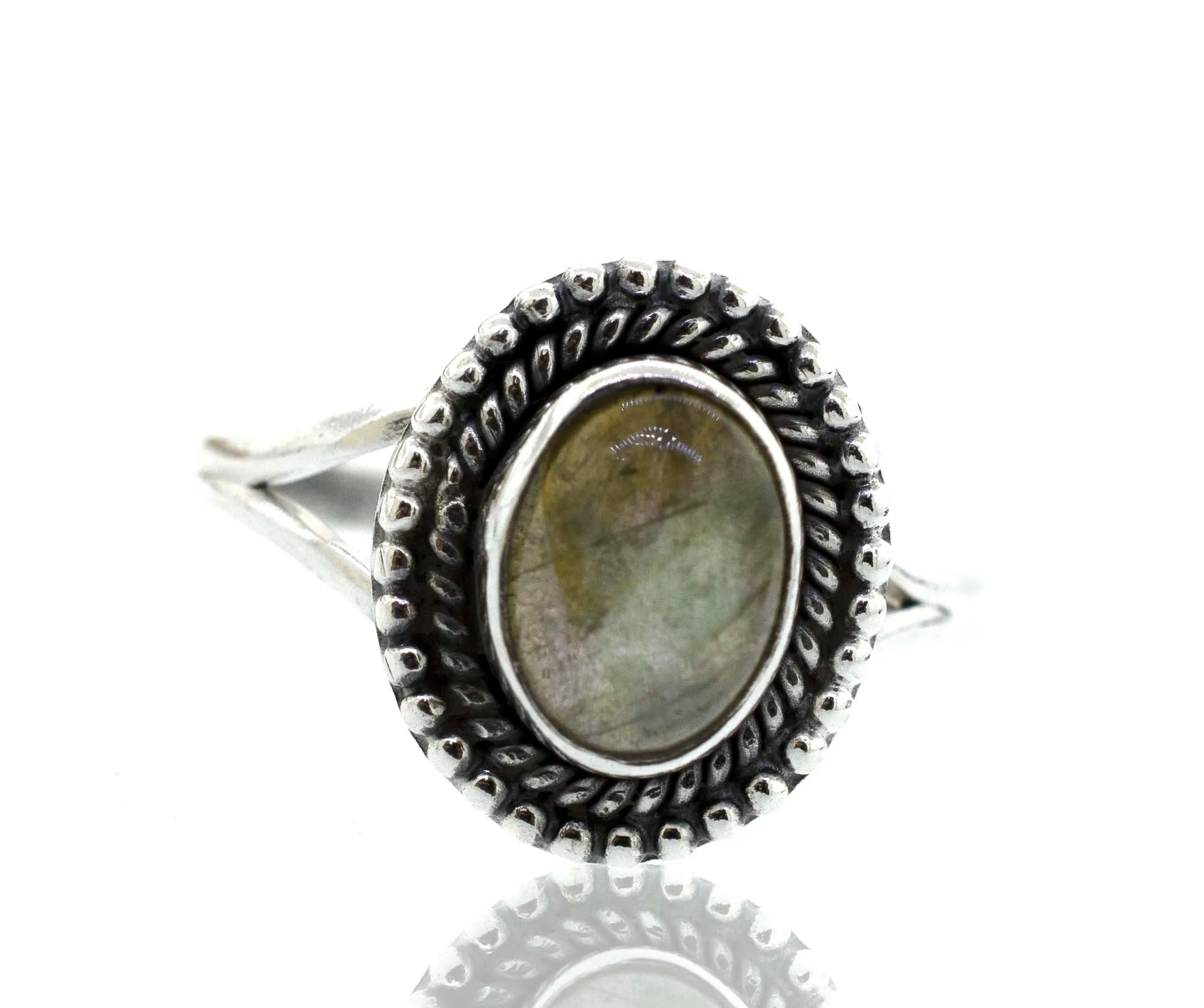 Gemstone Oval Shield Ring