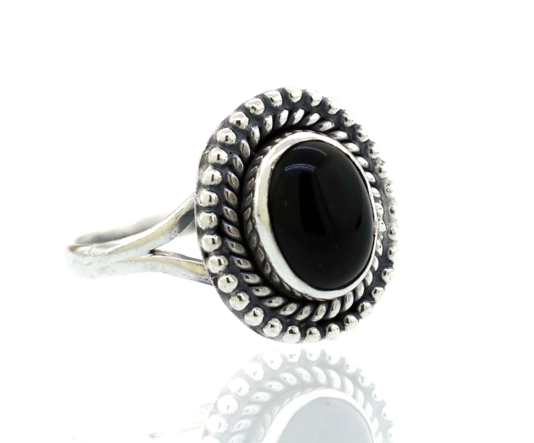 Gemstone Oval Shield Ring