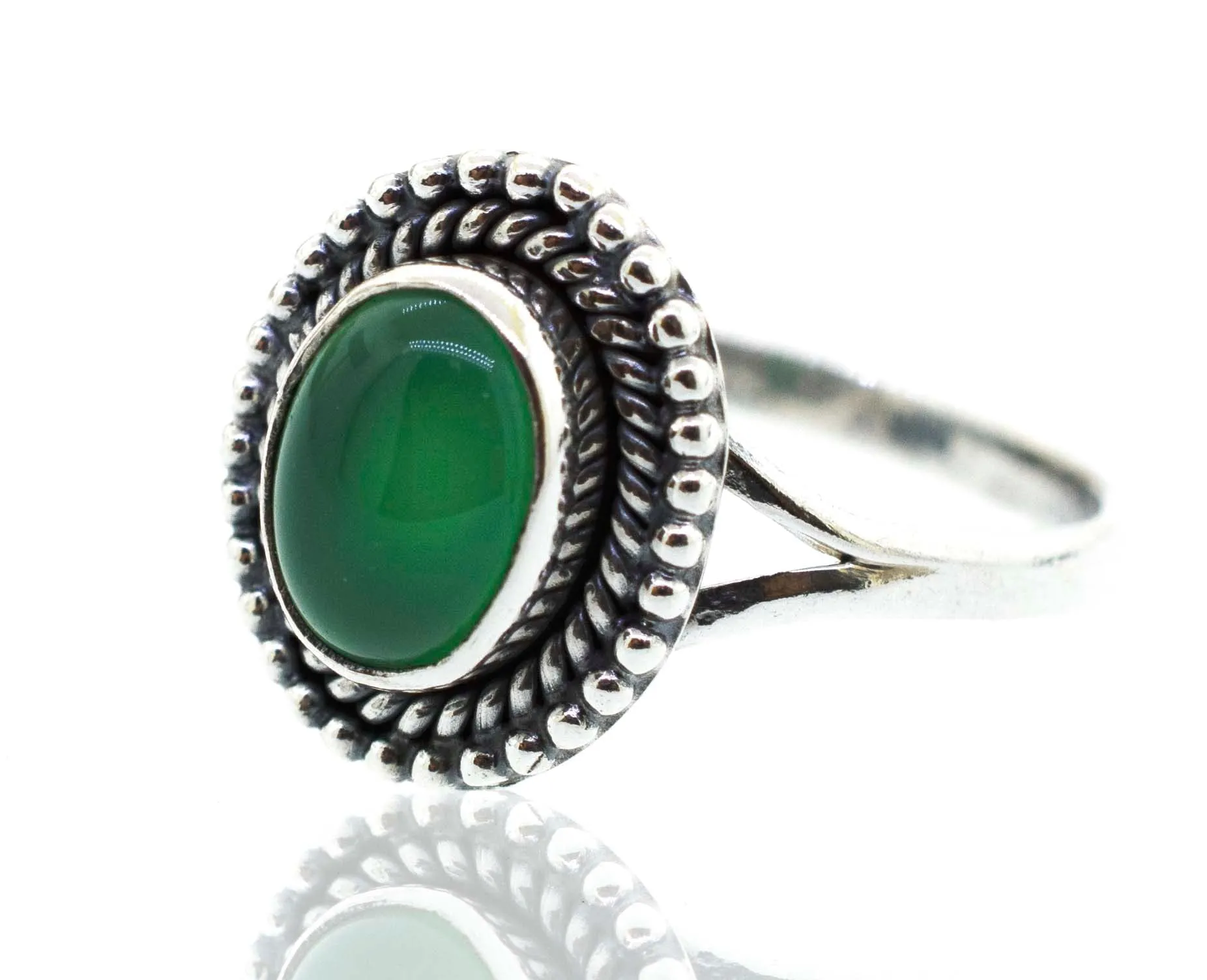 Gemstone Oval Shield Ring