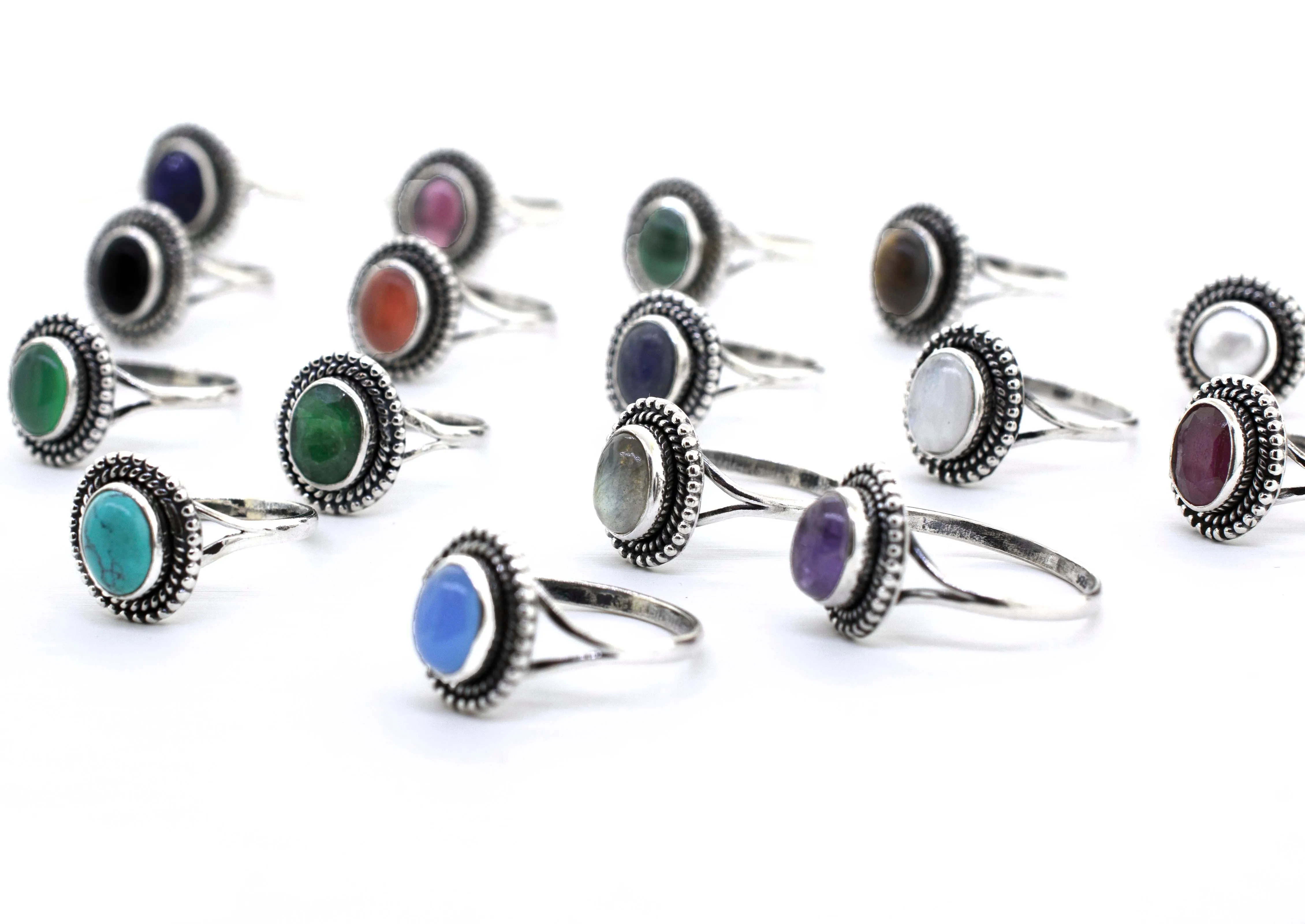 Gemstone Oval Shield Ring