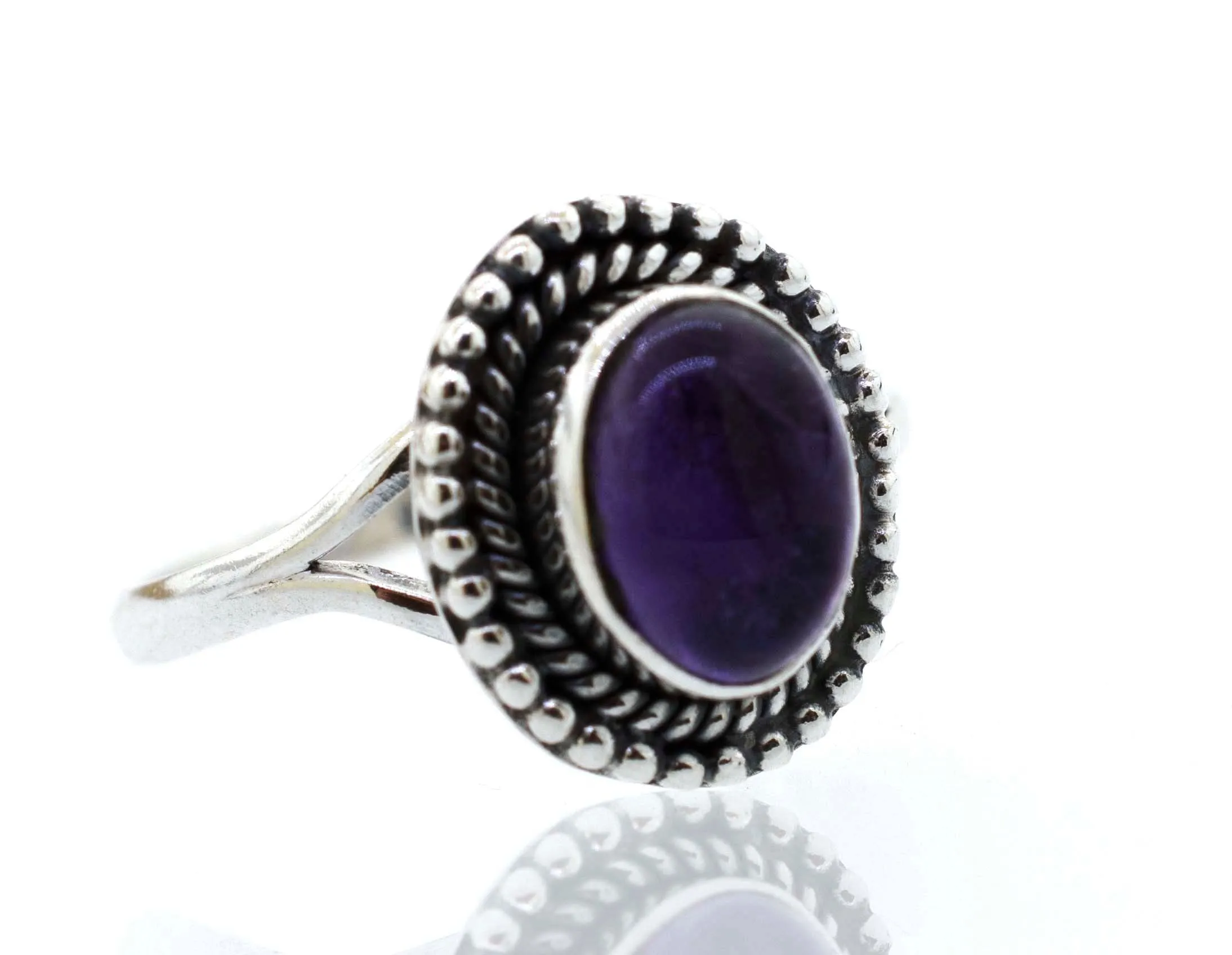 Gemstone Oval Shield Ring