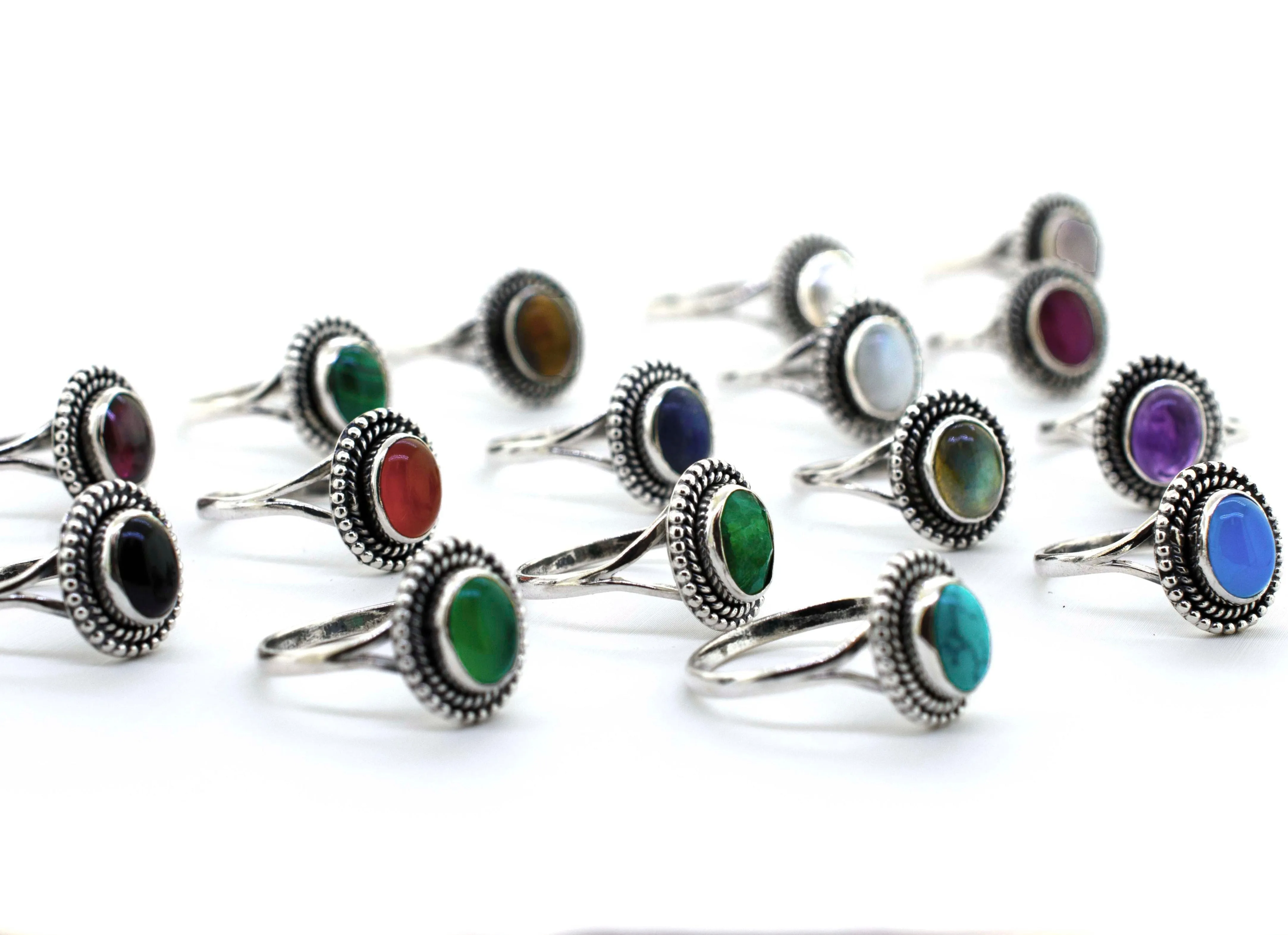 Gemstone Oval Shield Ring