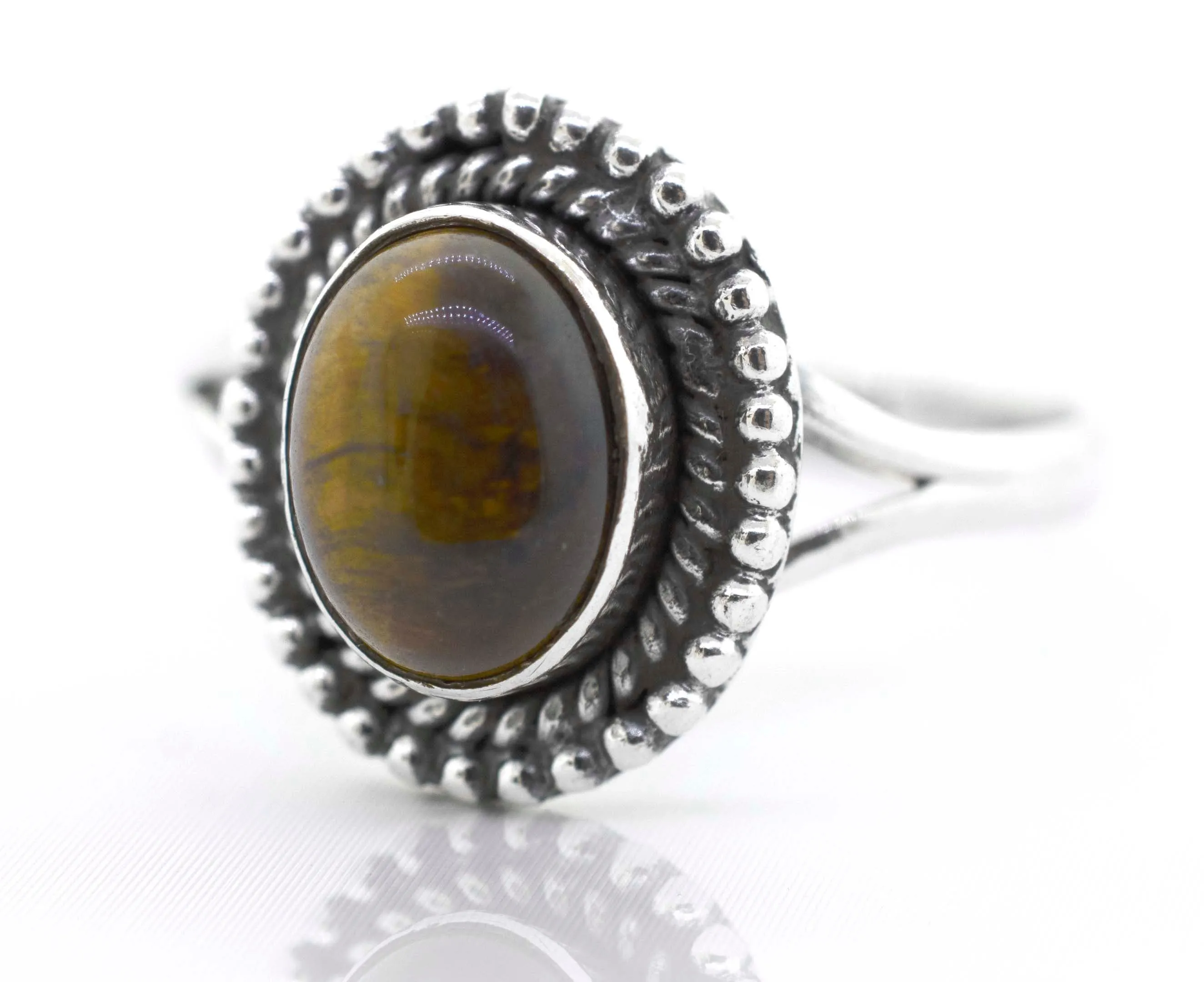 Gemstone Oval Shield Ring