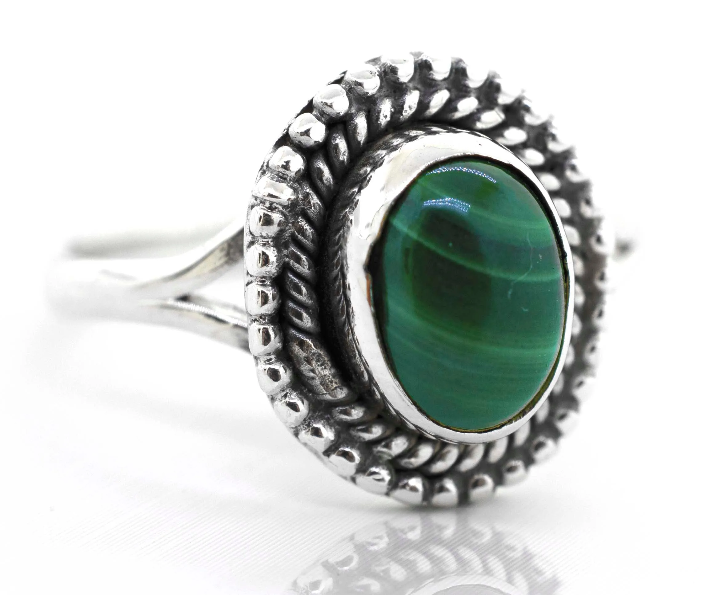 Gemstone Oval Shield Ring
