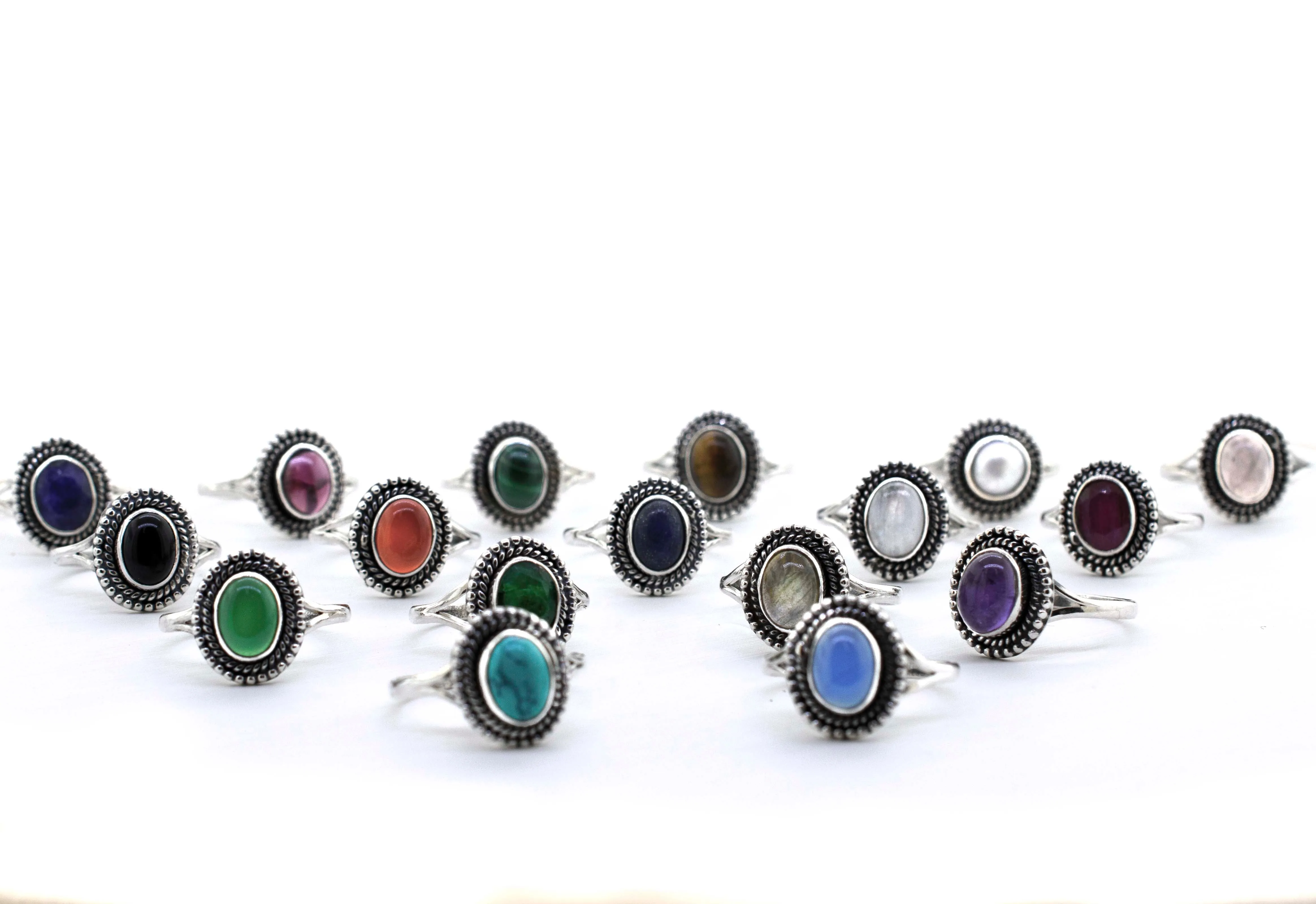 Gemstone Oval Shield Ring