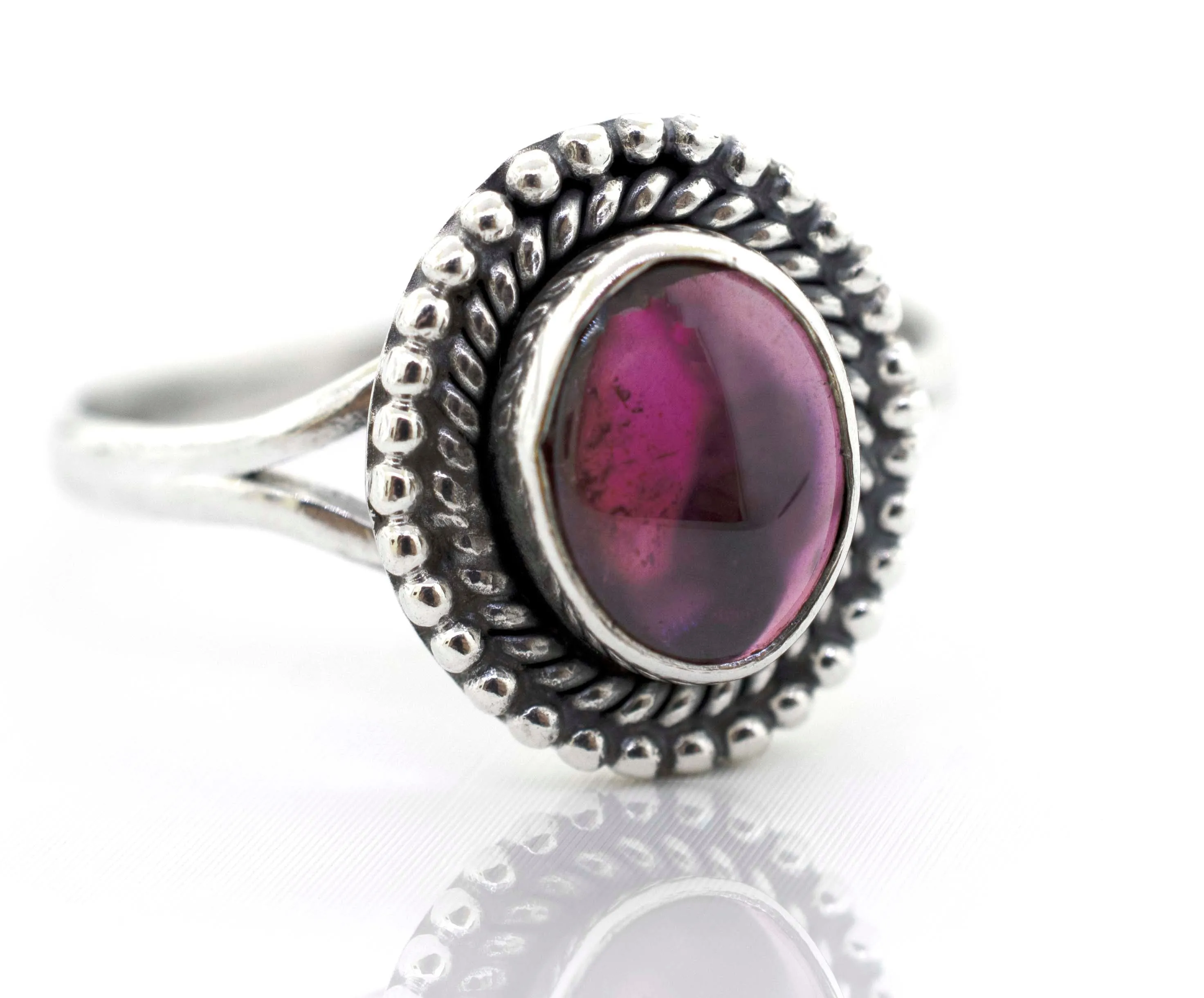 Gemstone Oval Shield Ring