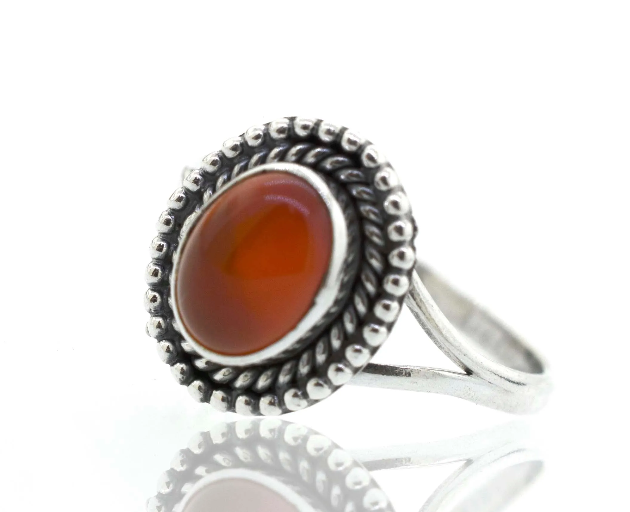 Gemstone Oval Shield Ring