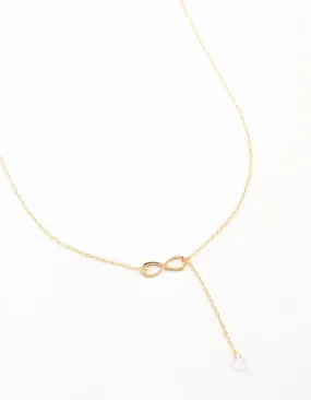 Gold Infinity Diamante Y-Necklace