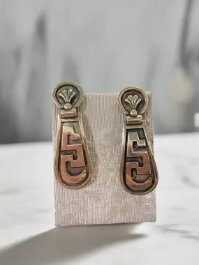 Greek Key Meander Earrings in sterling Silver (AG-15)