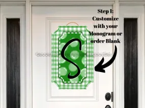 Green Last Name Initial Sign, Welcome Sign, Custom Sign, DECOE-W-177-DH-K, Sign For Wreath, Round Sign, 22" Wood Cutout