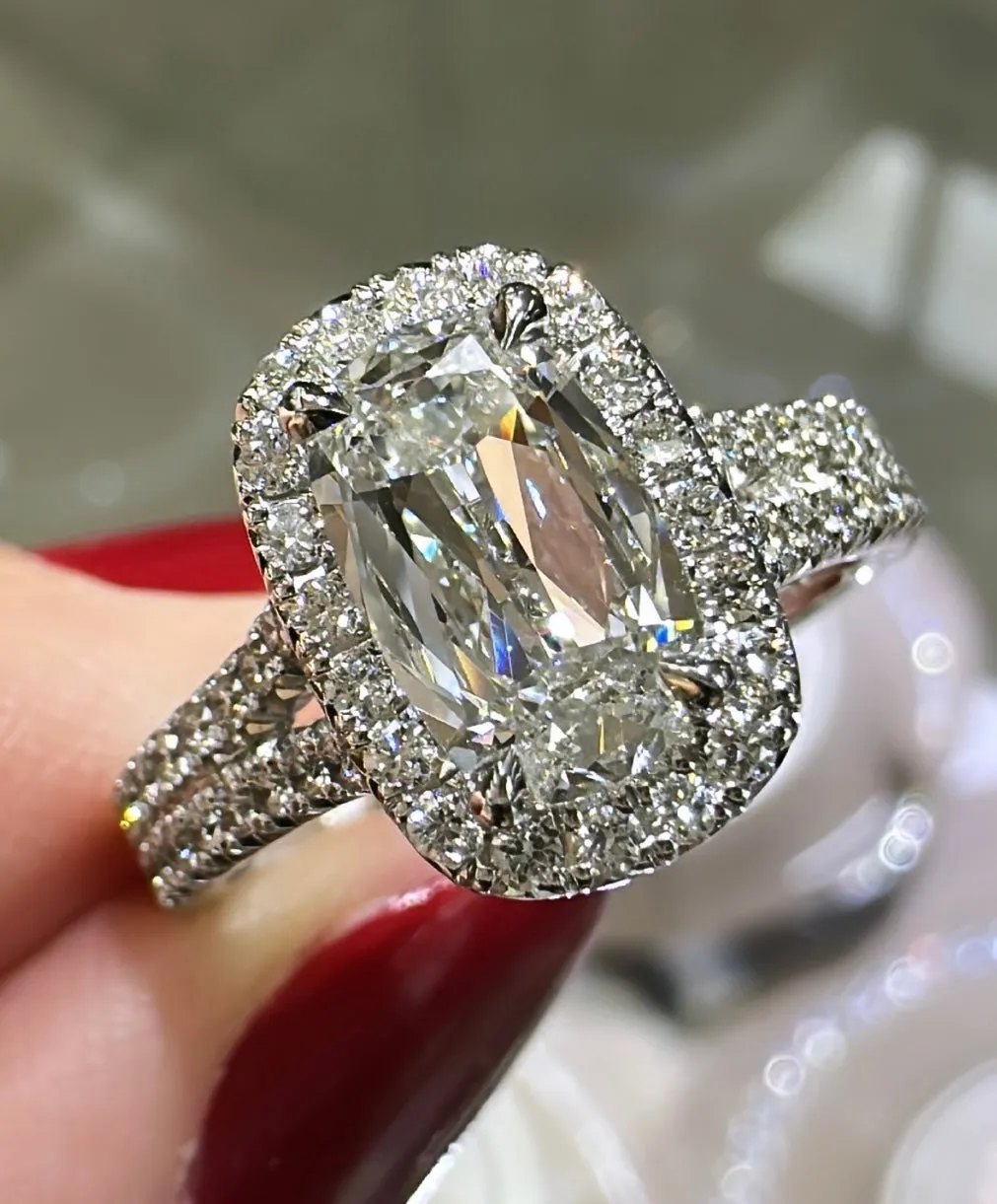Henri Daussi Designer GIA certified Engagement Ring Cushion Center 1.81ct tw