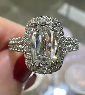 Henri Daussi Designer GIA certified Engagement Ring Cushion Center 1.81ct tw