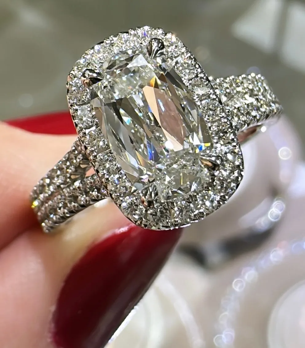 Henri Daussi Designer GIA certified Engagement Ring Cushion Center 1.81ct tw